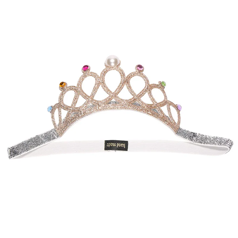 car baby accessories Child Rhinestones Princess Headband Elastic Hair Crown Tiara Cosplay Accessories Hair Band Accessory Party Gift Hair Jewelr 2021 baby headband