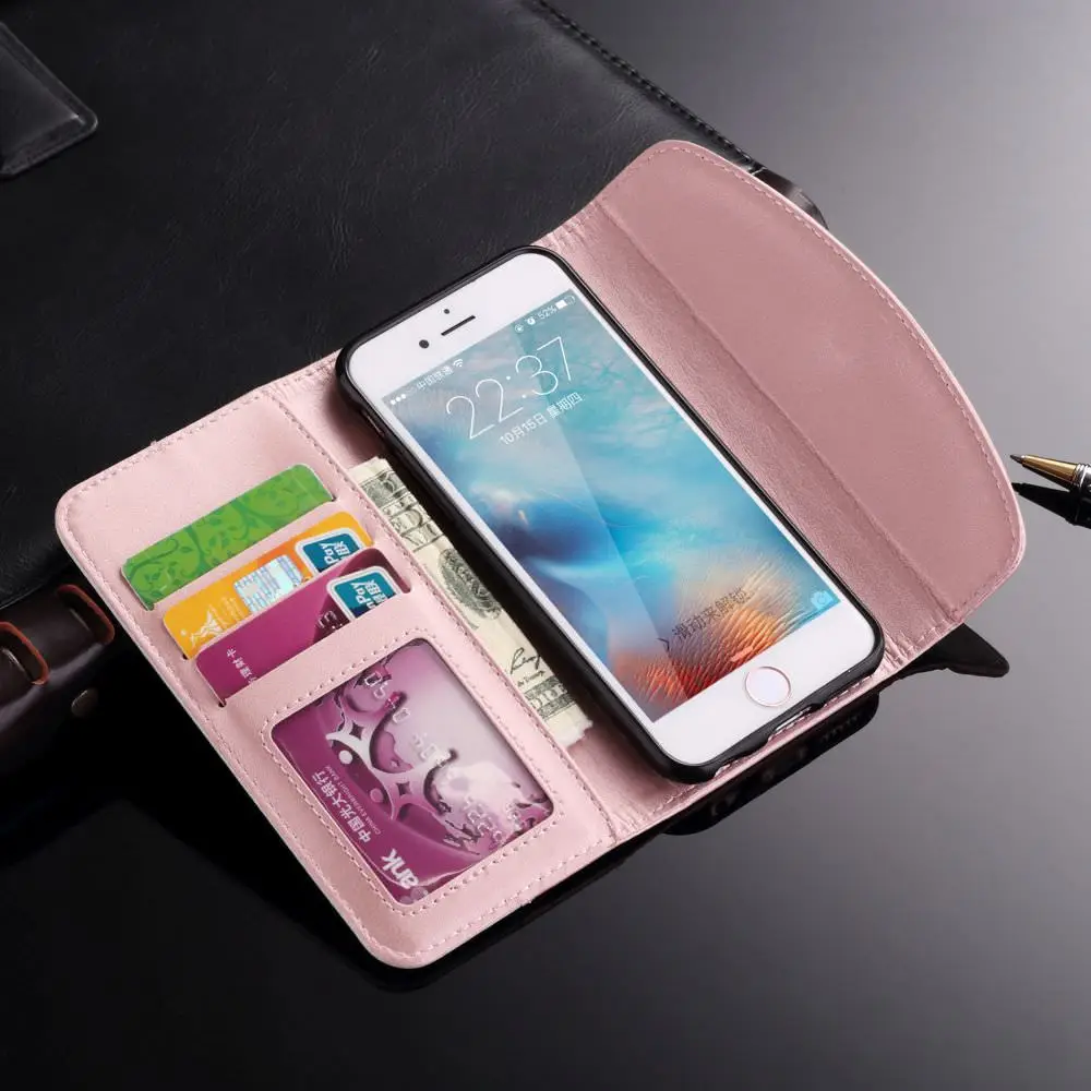 Кожаный чехол кошелек для iPhone Xr X Xs 11 Pro Max женская сумка телефона бампер 7 8 6S 6 Plus 5 5S
