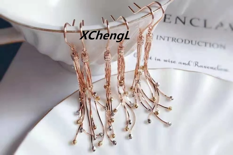 2020 new item 18K(AU750) real gold tassel earring jewelry for lady&women&party&gift