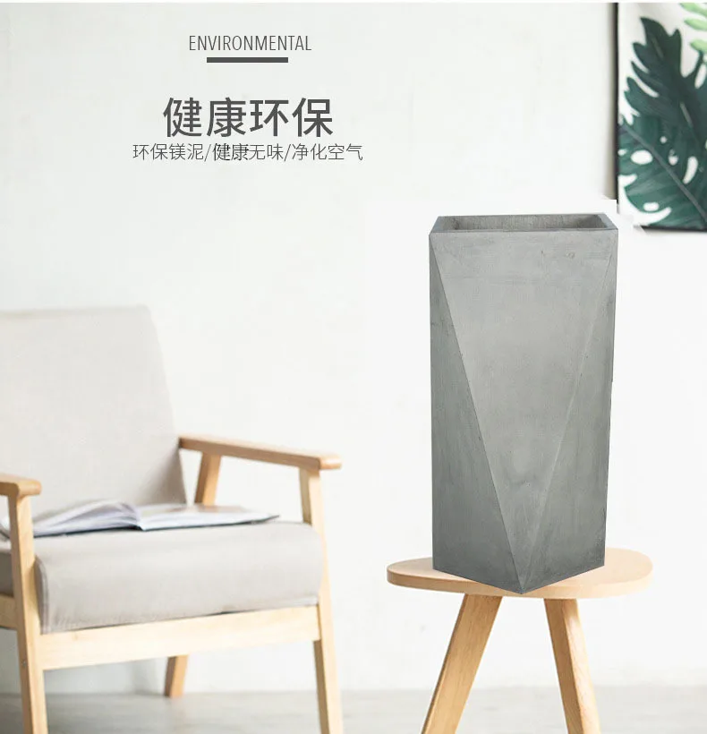 

Youka-Leisurely Coffee Scandinavian Minimalist Creative Rhombus Cement Flowerpot Green Decoration Courtyard Extra Large Flowerpo