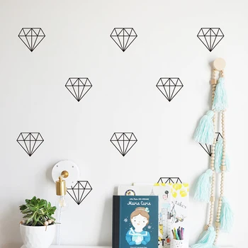 

24 pcs Diamond Vinyl Wall Stickers Removable For Kids Baby Rooms Art Decor Mural Diy Wall Decals Girls Room Decoration A10-018