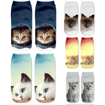 

5 pairs/lot=10 pieces Funny Cotton Socks Women Cartoon Three-dimensional Cute Socks Women 3D Printed Women Boat Socks