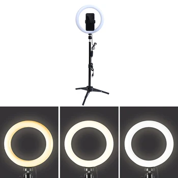 

10" LED Ring Light Photographic Selfie Ring Lighting With Stand For Smartphone Makeup Video Studio Tripod Ring Light