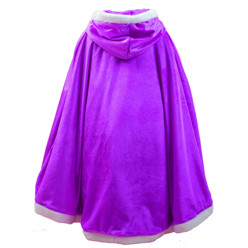 Children Fancy Halloween Cosplay Costumes Frozen Cloak Stage Performance Hooded Wizard Shawl Girls Velvet Warm Solid Cape