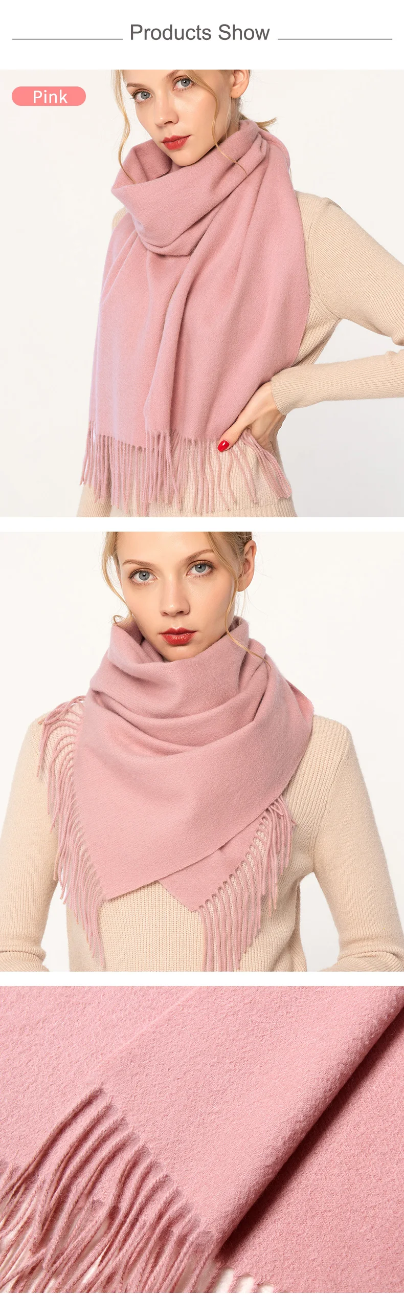 Женский зимний кашемировый шарф, фирменный кашемировый шарф для женщин, Одноцветный пашимин, винтажный теплый шарф, шерстяной шарф для женщин
