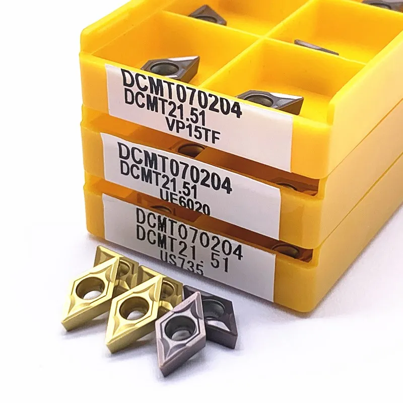 DCMT070204 DCMT070208 DCMT11T304 DCMT11T308 VP15TF UE6020 US735 карбидные вставки режущий инструмент