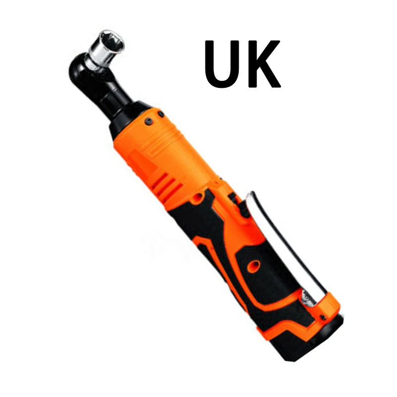 UK 25V 90N. m 3/8 ''перезаряжаемый Электрический беспроводной Трещоточный ключ набор инструментов зарядное устройство электрический ключ с трещоткой светодиодный светильник без аккумулятора - Цвет: UK