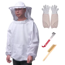 1 Set Professional Beekeeping Protective Jacket Suit Bee Brush Gloves Safety Clothing Equipment Beekeeping Tool Breathable