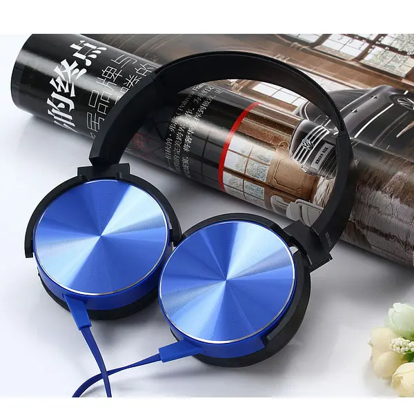 blue Проводные Складные Наушники с микрофоном, накладные наушники, Бас Звук, музыка, стерео наушники для iPhone, Xiaomi, sony, huawei - Цвет: blue