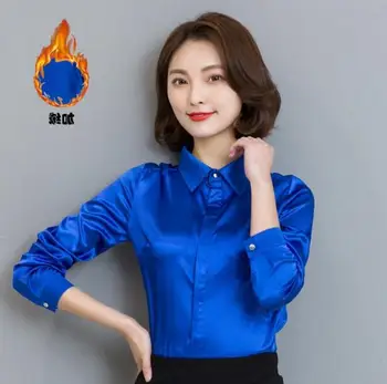 

2019 new winter warm stretch women autumn clothing plus velvet thick shirt maa1 plus velvet shirt women long sleeves MDK-14
