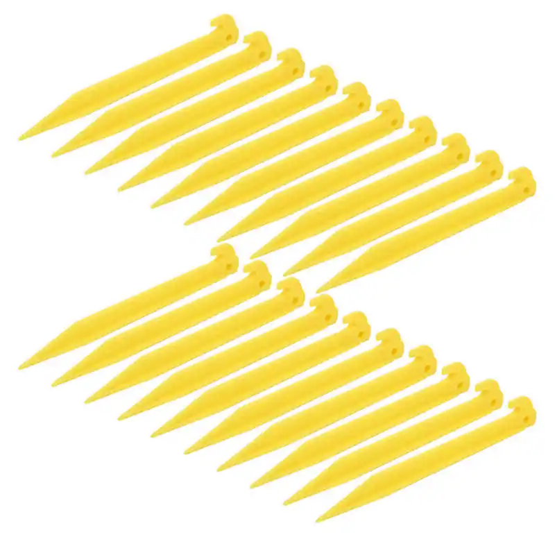 Practical 20pcs 9'' Heavy Duty Plastic Camping Awning Tent Pegs Portable Canopy Sand Ground Stakes Building | Спорт и