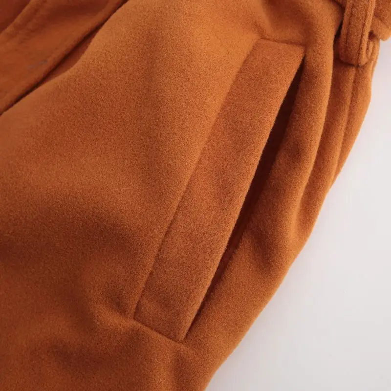 Женские пальто и куртки, зимнее модное пальто, приталенное, приталенное, тонкое, для похудения, с отворотом, с поясом, средней длины, шерстяное пальто