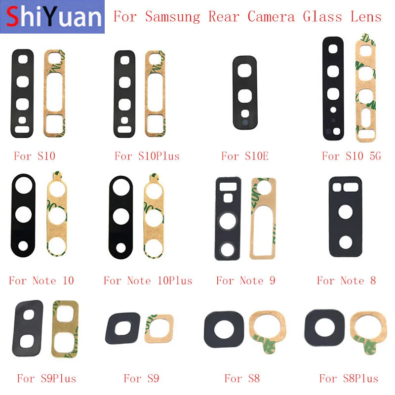 

10pcs Back Rear Camera Lens Glass Replacement For Samsung S10 S10 Plus S10E S10 5G Note 10 Note 9 Note 8 Repair parts