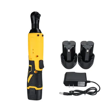 

12V 45N.m 1/2pcs Li-Ion Battery 3/8 Right Angle Wrench LED Lighting Cordless Electric Ratchet
