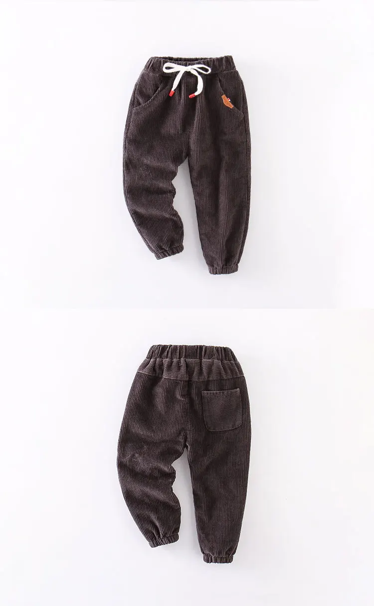 BOY'S Pants Spring And Autumn New Style Korean-style Children Corduroy Three-Color Casual Pants Baby Handsome Trousers Fash