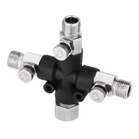 3-Way Airbrush Air Hose Adapters Splitter Manifold Airbrush Accessories Multi Use Airbrush Fittings 1/8" with Adjust Knob Valve 2