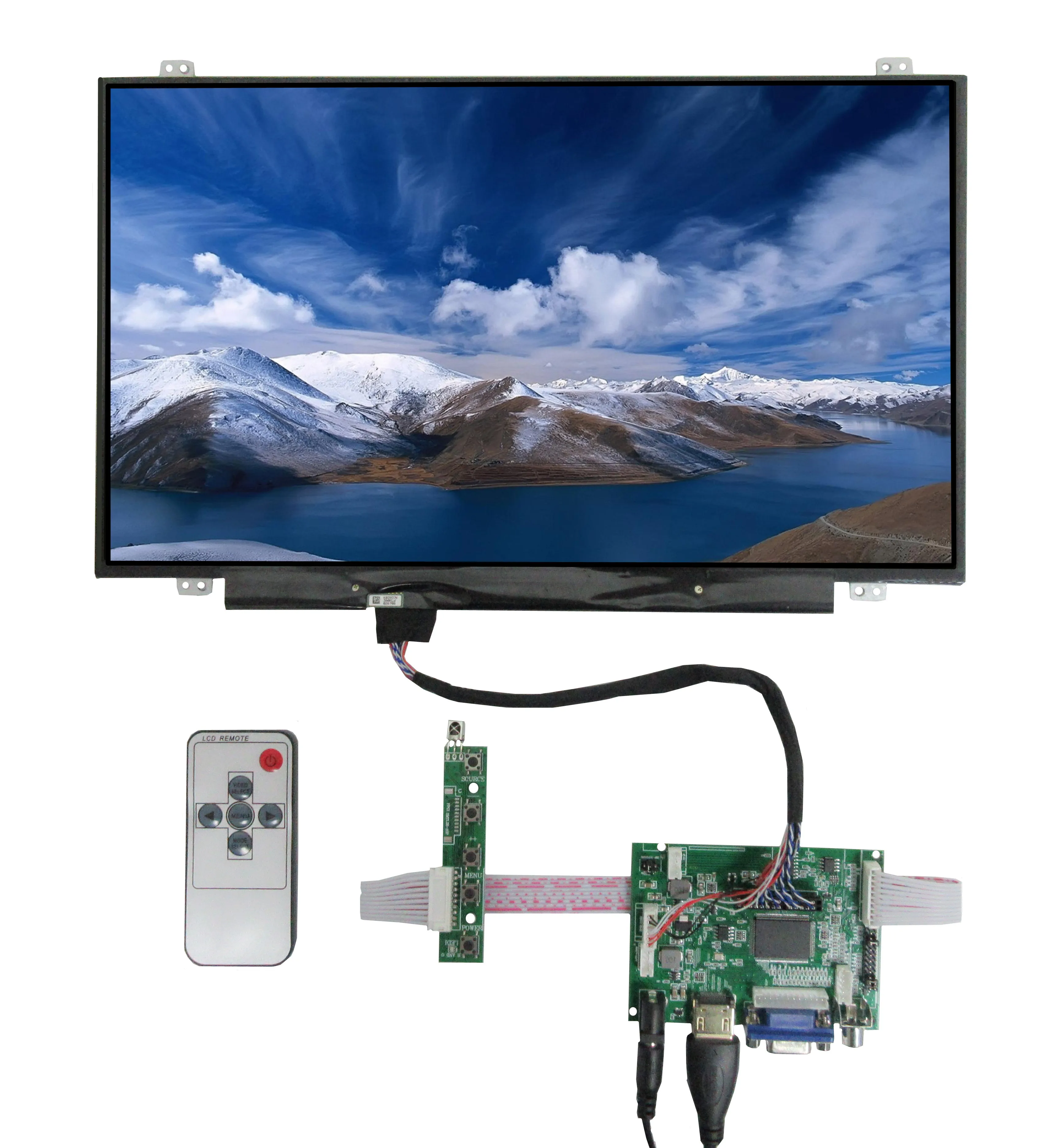 14-дюймовый ЖК-экран монитор контрольная плата драйвера 2AV VGA HDMI-совместим с
