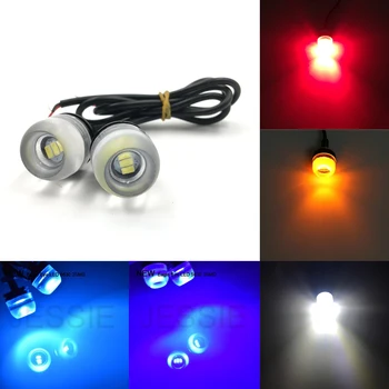 

2pcs 3SMD LED Eagle Eye Lamp Daytime Running DRL License Plate Light 5630 12V LED White Red Yellow