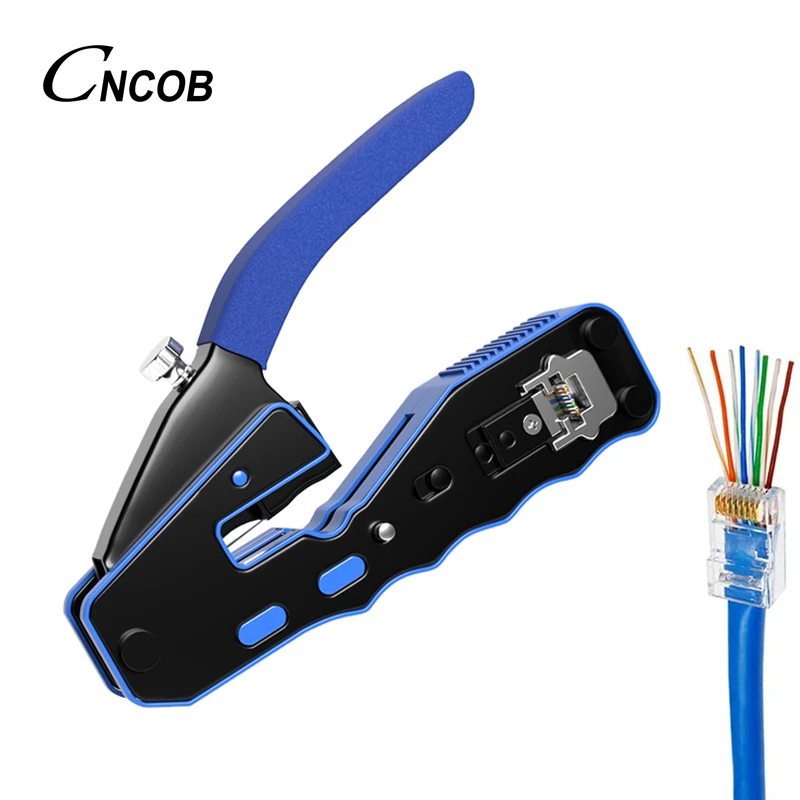 wire map tester Cat5 Cat5e Cat6 Pass Through Crimper for RJ45 Network Connectors Modular Plugs Ethernet Cables Crimp Tool wire line tester