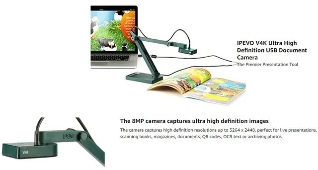 Ipevo V4k Ultra High Definition 8mp Usb Document Camera — Mac Os
