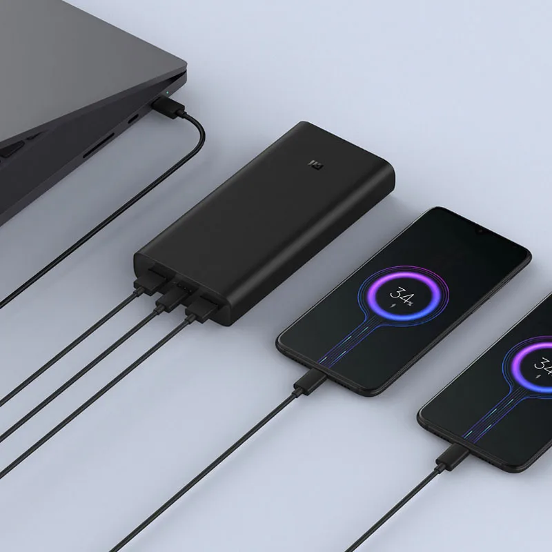 20000 мАч Xiao mi power Bank 3 50 Вт/45 Вт mi power Bank тройной USB выход USB-C 50 Вт Двусторонняя Быстрая зарядка для iPhone Macbook Pro ноутбука