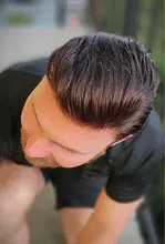 Cutestyle-Peluca de cabello humano para hombre, peluquín de piel fina para hombre, sistema de reemplazo, Color 1B65