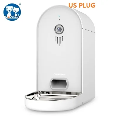 White US PLUG DOGNESS A06 собака умный питатель 165 ° Full HD камера с ночным видением Точное устройство для кормления собак 6L большой емкости Хоппер - Цвет: White US PLUG