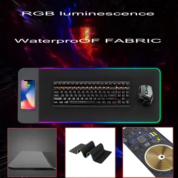 

Wireless Mouse Pad Charger 10w Mouse Mat With Led Light Indicator Extended Large Professional Rgb Gaming Keyboard Mat