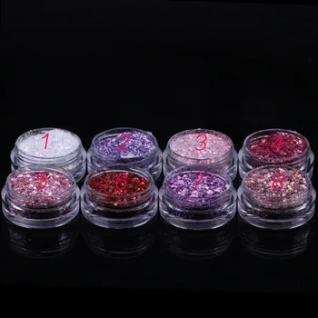 

8 PCS Nail 8 color flash powder mixed small sequins set 1g nail polish nail nail polish nail accessories CC222