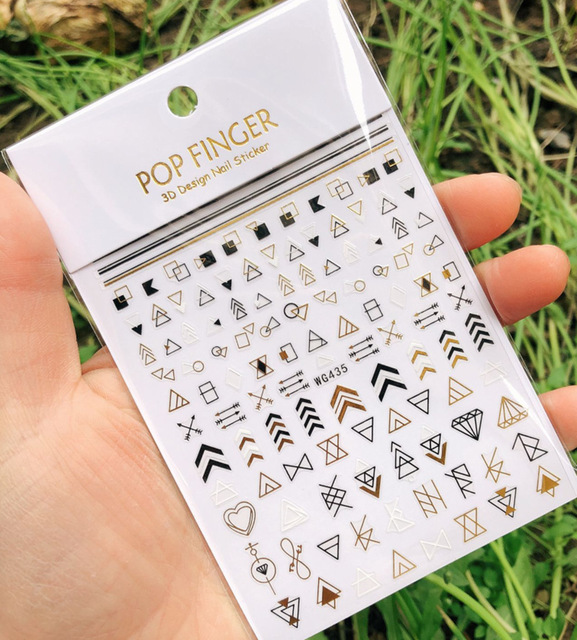 yeni eski İngilizce büyük boyutu 80mm * 103mm numaraları tırnak çıkartmaları Wrap 3D tırnak sanat malzemeleri 6 renkli mektup numarası tırnak Sticker C003(1)