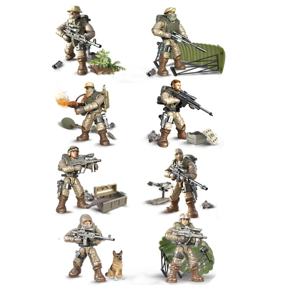 Bausteine Anime Soldat Mini Figure DIY Modell Kinder Spielzeug Geschenk 6 PCS 