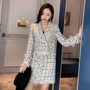 

New style 2020 autumn and winter fashion small fragrance style suit ladies short jacket skirt two-piece tide