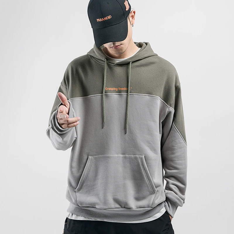 

2019 Men's Spring And Autumn New Casual Color Letters Long-sleeved Hooded Hoodies Loose Temperament Trend Cotton Harajuku