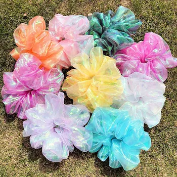 

2020 New Summer Women Girls Colorful 18cm Big Scrunchie Rubber Band Sweet Hair Ornament Ponytail Holder Fashion Hair Accessories