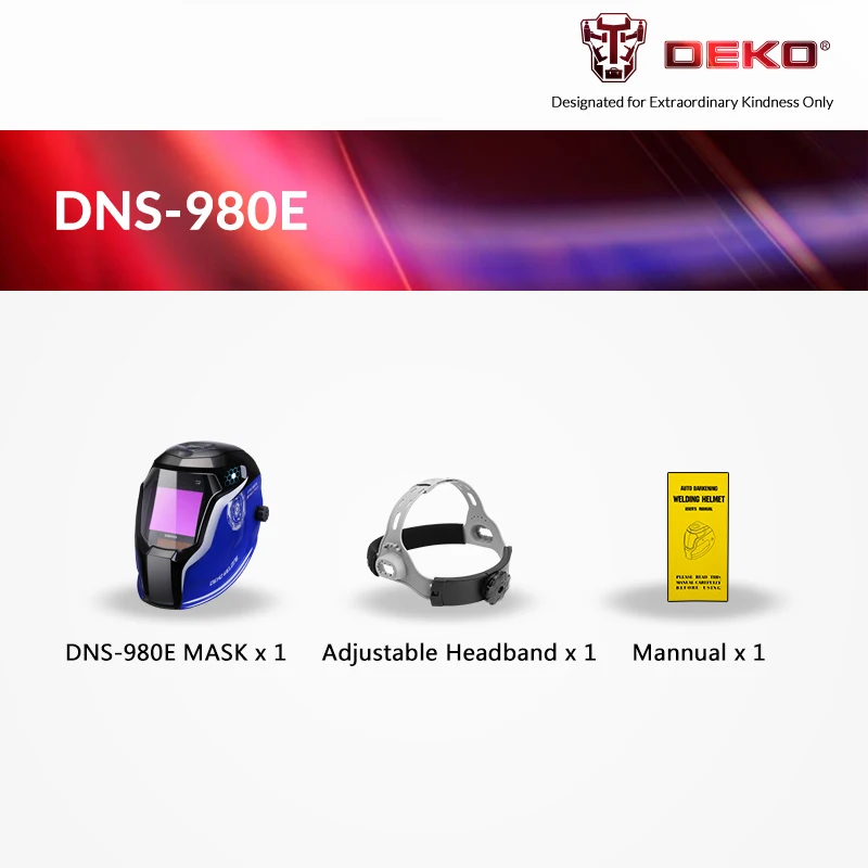DNS-980E Солнечная энергия авто затемнение сварочный шлем W/широкий диапазон тени 9-13 сменный аккумулятор, линзы сварочная маска для Tig Mig Mma - Цвет: DNS-980E