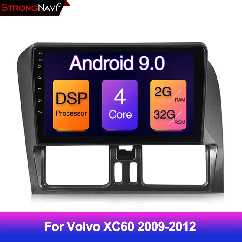

Android 9 DSP Car GPS Multimedia Navigation Player For Volvo XC60 2009 2010 2011 2012 Steering Wheel radio WIFI BT 9inch screen