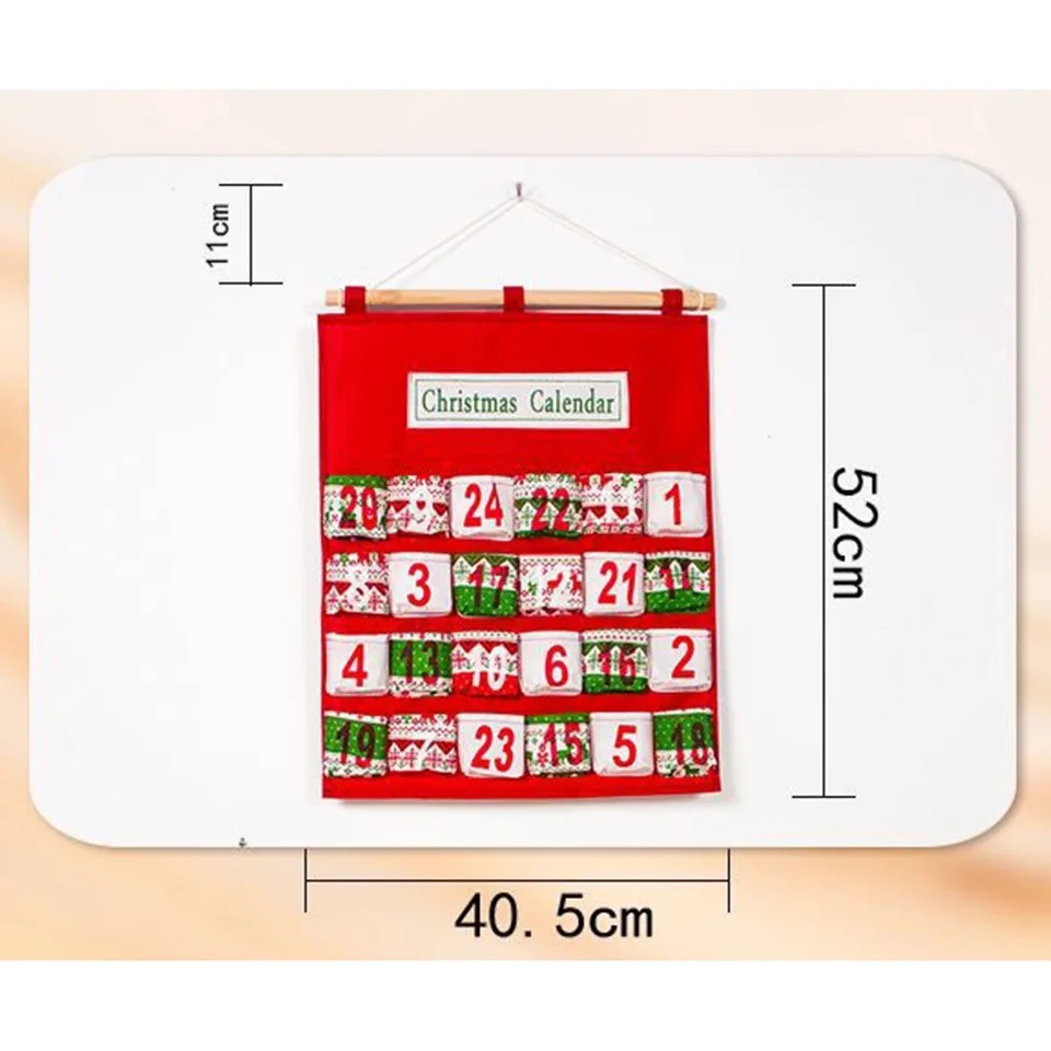 Christmas gift bag non-woven creative printing digital multi-pocket candy storage bag 2020 New Year Christmas decoration