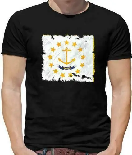 Rhode Island Flag Mens T-Shirt - Providence US State USA Flags Travel | Мужская одежда