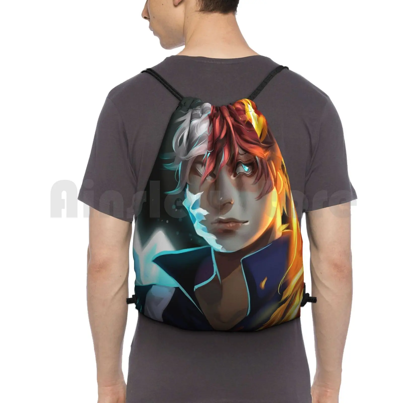 Todoroki Zaino Borsa Con Coulisse Equitazione Arrampicata Borsa Da Palestra Todoroki Shoto Boku No Hero Academia Bnha Mha Todoroki Shoto Anime