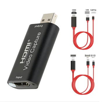 

Mini Acquisition Card Converter USB 2.0 Video Capture Card HDMI Adapter Dock HDMI to USB 2.0 1080P for Recording Live Streaming