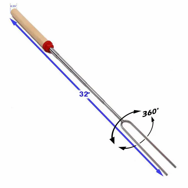 8X 32 ' Bbq Villák Teleszkópos Marshmallow Pörkölt Botok Nyársok Hot Dog Barbecue Szerszámok Fekete Tároló Táskával #40 - Image 5