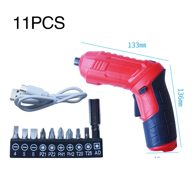 11pcs Силикон электрическая дрель-шуруповерт, 47(Европа) шт./компл. практическая электрическая дрель отвертка светодиодный прочная электрическая отвертка для полировки - Цвет: 11pcs