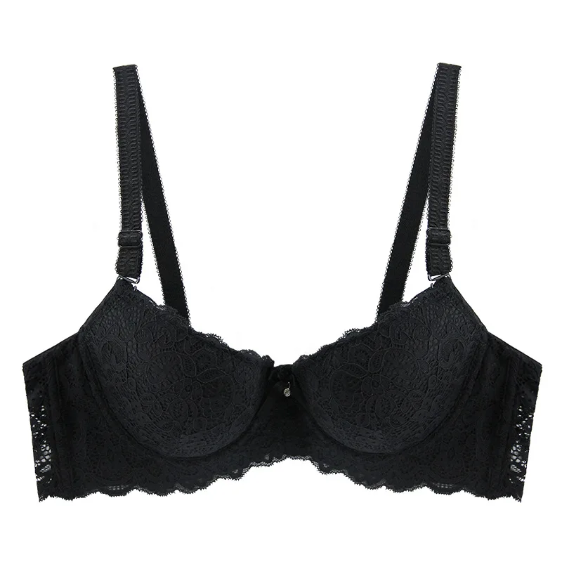 323 Black PAERLAN, женское нижнее белье, удобный, собранный, кружевной, Одноцветный, корректирующий цвет, сексуальный бюстгальтер - Цвет: 323 Black