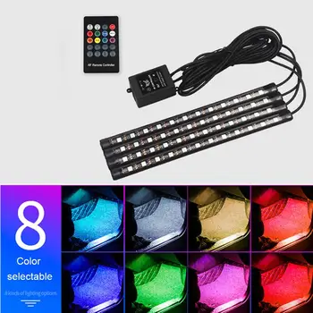 

4 in 1 7 Colors 48LEDs Lamp Cigarettes Lighter Head Car Light with Remote Control Car Accessories Interior