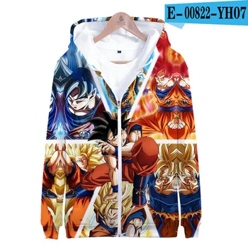 

Hot Sale Dragon Ball Z Goku 3D Hoodies Zipper Sweatshirt Men/omen fashion harajuku Long Sleeve Streetwear Casual Teenage Coats