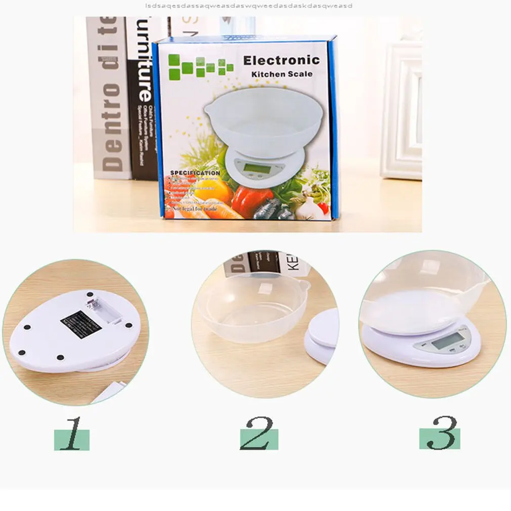 5KG/1g High Precision Weighing Scale Digital Electronic Kitchen Scale Mini Portable Food Diet Balance Scale