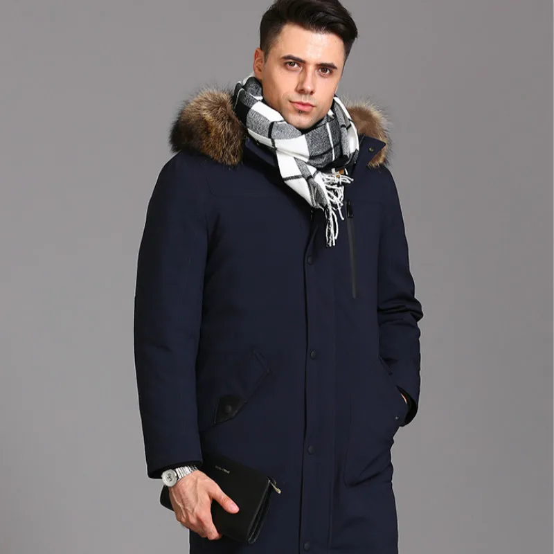

Real Rabbit Fur Coat Winter Men Goose Down Jacket Warm Parkas Plus Size Jackets Casaco ZJ88217 YY1022