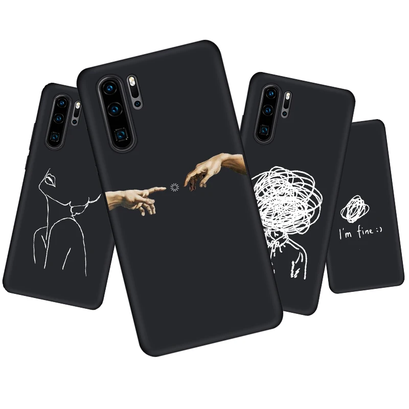 

Lover Heart Soft Wave Case For Honor 10 Honor 20 Coque Case For Huawei P30Lite P30 Pro P20Lite P20 Pro Phone Cover Couple
