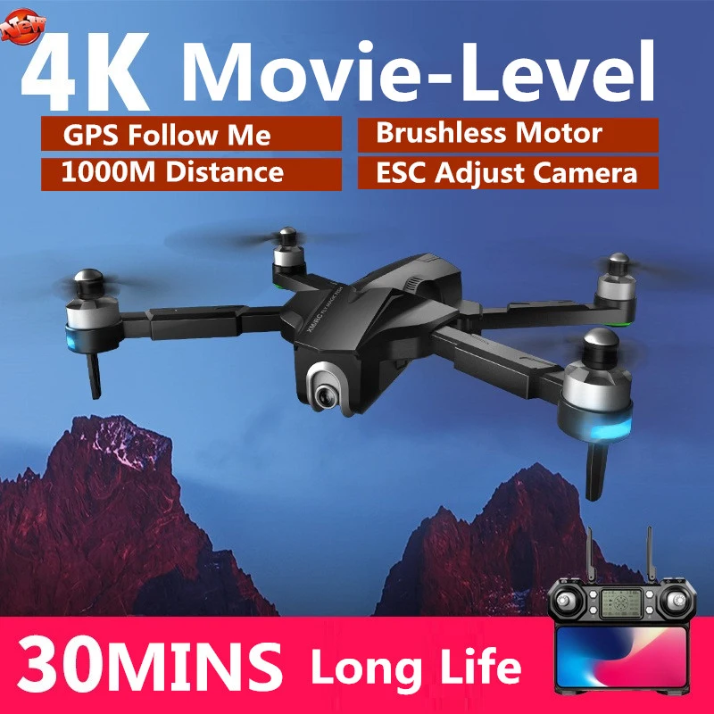 Wifi Fpv Gps Follow Me Rc Drone 5g 4k Antishake Camera Trajectory