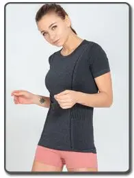 Женская Спортивная футболка бесшовная одежда для фитнеса Толстовка беговая рубашка эластичный спортивный обрезанный женский топ спортивные топы jesery mujer - Color: deep gray